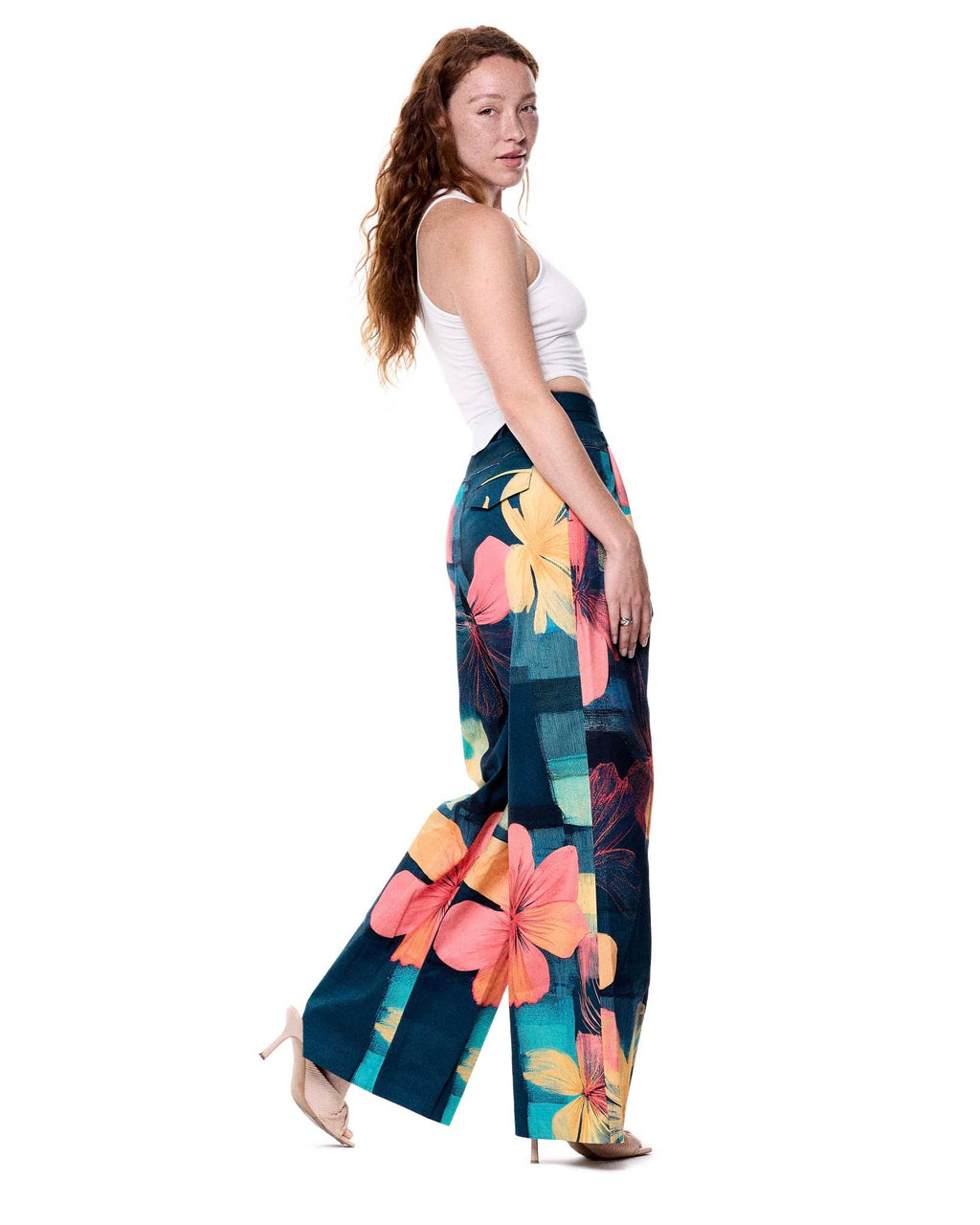 Leigh Trouser | Floral Camp Plaid